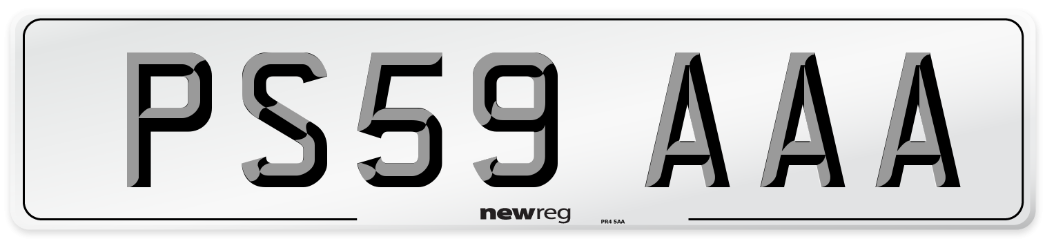 PS59 AAA Number Plate from New Reg